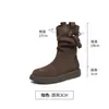 Botines cortos para mujer, nueva colección otoño/invierno 2026, botines de tobillo estilo Western retro, diseñados para mujeres menudas, con suela gruesa para mayor altura y forro de felpa para abrigar.