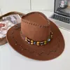 Sombrero de vaquero americano occidental vintage más vendido transfronterizo para hombres y mujeres, sombrero de protección solar para viajes al aire libre, sombrero de jazz de estilo étnico