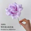 Flor Rosa Simulada de Tres Cabezas Rosa Diamantada Decoración de Boda Material Floral Escenario de Pared de Flores Flor Artificial Decoración Suave Bola de Flores Venta al por Mayor