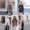 Nuevo Otoño e Invierno Moda Transfronteriza Adhesivo Chaqueta Ligera de Plumón para Mujer de Largo Medio Adelgazante Chaqueta Ligera de Plumón de Pato Blanco Moderna