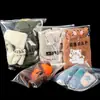 Saco transparente com zíper dupla face estampado com LOGO, saco autoadesivo para roupas, sapatos e vestuário, saco de embalagem de vestuário personalizado