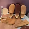 Zapatos Birkenstock de Peluche Completamente Cubiertos para Mujer 2026 Otoño/Invierno Nueva Llegada Terciopelo Plus Slip-on Hebilla Perezoso Versátil Casual Zapatos de Algodón