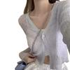 Novo Produto de Verão 2025, Roupa Leve de Tricô de Seda de Gelo com Proteção Solar para Mulheres, Estilo Curto com Saia de Alça e Jaqueta Blusa com Ar Condicionado