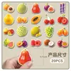 20 pegatinas magnéticas suaves originales estilo fruta 3D para refrigerador para educación infantil, pegatinas magnéticas decorativas impermeables
