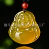 Colgante de Calcedonia Amarilla Natural de Guanyin Buda Ágata Jade Hebilla de Paz Adorno Ruyi Oferta Especial de Productos para Transmisión en Vivo