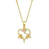 Acero de Titanio Corazón con Mariposa Moda Estilo Lujo Ligero Elegante Collar Full-Diamante para Mujer Cadena Versátil para Clavícula Cadena de Acero de Titanio