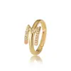 Nuevo anillo estilo hip-hop europeo y americano 26 letras inglesas circonita microincrustada anillo de pareja de cobre puro apertura ajustable