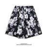 Pantalones de Playa de Verano para Hombre, Shorts Finos Florales de Seda de Hielo, Sueltos de Pierna Recta Modernos Casuales para Casa de Secado Rápido