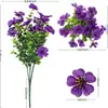 Flores Artificiales Transfronterizas de Amazon Plantas Falsas de Plástico 7 Cabezas Malla 35 Eucalipto Violeta Decoración Exterior