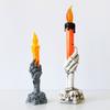 Vela de Halloween Bar de Luz Grande Adereços Decorativos Fantasma de Terror Mão Caveira Lâmpada LED Piscante Eletrônico Abóbora