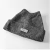 Gorro de Punto de Color Liso con Orejas de Gato y Parche de Gatito para Hombres y Mujeres, Sencillo Casual Versátil Cálido Protección para los Oídos Gorro de Lana