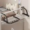 Colgador de Ropa de Cama para Dormitorio, Estante de Almacenamiento Extensible al Final de la Cama para Estudiantes Universitarios, Estante de Acero Inoxidable para Almacenamiento y Secado de Calcetines