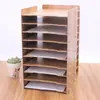 Caja de Almacenamiento de Escritorio de Madera DIY Estantería de Oficina Creativa Revistero Carpeta A4 Estante Organizador de Documentos