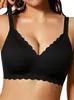 Amazon Más Vendido Sujetador Push-Up Sin Costuras de Cuello en V Sin Aros para Pechos Grandes, Hace que los Pechos Parezcan Más Pequeños, Reduce el Bulto Lateral