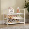 Estante de almacenamiento a prueba de polvo al por mayor transfronterizo zapatero de hierro para dormitorio estante de almacenamiento multifuncional de tela no tejida de varias capas para la entrada