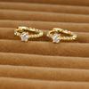 Brincos de prata 18K S925 com agulha, estilo INS, cravejados de diamantes, modelo bolinhas, para venda no atacado. Brincos de pressão versáteis.