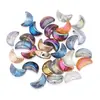 Acessórios para joias DIY cor mágica 9*14MM lua furo horizontal pingente de vidro pulseira brincos colar acessórios material