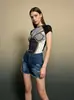 Jeans Feminino de Cintura Alta, Modelagem Slim, Rasgado, de Comércio Exterior Europeu e Americano, Fonte de Suprimento de Alta Qualidade
