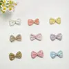 Cinta de cuero con purpurina y lazo para pinzas de pelo infantiles hechas a mano DIY, decoración de ropa para mascotas y muñecas, accesorios semiacabados
