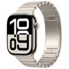Adecuado para reloj Apple Watch de 10.ª generación con botón desmontable, correa de acero inoxidable, cadena y correa de metal.
