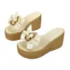 Sandalias de cuña transparentes con lazo grande para cruzar la frontera, estilo europeo y americano de verano, plataforma de suela gruesa, sandalias destalonadas abiertas para mujer