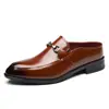 Zapatos de Cuero Formales de Negocios para Hombre de Punta Transfronterizos, Zapatos de Cuero Casuales Versátiles de Ponerse, Zapatos Cómodos y Resistentes al Desgaste para Hombre
