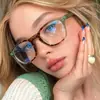 Nuevos Armazones de Lentes Transparentes con Bloques de Color 2026 para Hombre, Armazones de Lentes Estilo Retro Ins Carey, Lentes Sin Graduación con Filtro de Luz Azul para Mujer