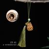 Sándalo verde tallado hueco loto calabaza paisaje bolsita aromática colgante accesorios para teléfono móvil colgante llavero regalo