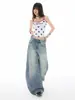 Calça Jeans Preta Wide Leg para Mulheres, Novo Estilo Primavera 2026, Cintura Alta, Corte Reto, Modelagem Solta, Petite, Emagrecimento, Calça Comprida