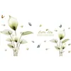 Planta verde Lirio de Calas fondo de cabecera pared autoadhesivo papel tapiz sala de estar dormitorio habitación decoración pegatinas de pared desnudo