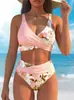 2026 Nuevo Set de Bikini Sexy con Estampado de Flores Tropicales Europeas y Americanas Transfronterizo Traje de Baño Casual para Vacaciones Mujeres