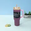 Taza de hielo grande con asa transfronteriza, taza aislada de acero inoxidable 304 con popote, taza portátil para coche