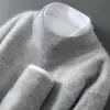 Nuevo Suéter de Lana para Hombre Otoño e Invierno, 100% Lana Pura, Jersey de Cuello Redondo, Corte Holgado, Talla Grande, Suéter de Cachemira Tejido
