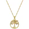 [Acero de Titanio] Anillo de Árbol de la Vida Luz Anillo de Lujo Elegante Hermoso Collar de Diamantes Cadena para Clavícula Versátil para Todas las Ocasiones Cadena de Acero de Titanio
