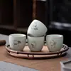 Taza de té de cerámica Taza de Maestro de Té imagen de conejo año animal Juego de Té Kung Fu regalo de Año Nuevo caja de regalo de mascota