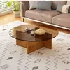 Mesa de Centro Moderna Simple de Vidrio Templado Sala de Estar Apartamento Pequeño Redonda Cuadrada Multicolor Balcón Mesa Pequeña de Café Habitación de Alquiler Mesa Pequeña de Café