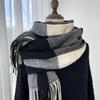 Novo cachecol xadrez outono e inverno moda feminina Joker Coreia do Sul estudante casal xale cachecol de cashmere com franja atacado