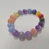 Colar Pulseira Popular Colorido de Mica Marinha com 108 Contas, Duplo Círculo, Muda de Cor com Luz UV, Joia de Mão