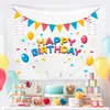 Banner de Feliz Aniversário Quarto de Dormitório Quarto Decoração de Desenho Animado Tecido de Fundo Decoração de Cabeceira Tecido de Fundo para Aniversário Infantil