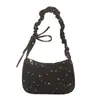 Bolsa de ombro tipo balde de nicho para mulheres, novo modelo da moda da estação, bolsa de ombro vintage de alta qualidade para o dia a dia, bolsa transversal para celular