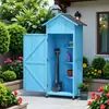Gabinete de Almacenamiento para Exteriores, Gabinete de Limpieza de Madera Maciza, Gabinete de Herramientas, Cobertizo para Herramientas de Jardín a Prueba de Lluvia y Sol, Caja de Utilidad para Jardinería, Gabinete de Almacenamiento