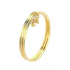 Nuevo pulsera de tres tres generación anillo fino chapado en cobre y oro moda simple Joker pulsera para mujer venta al por mayor