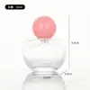 Botella Dispensadora de Perfume Portátil con Tapa Esférica Creativa de Colores, Botella de Perfume de Vidrio, Botella Pulverizadora Cosmética Transparente en Stock