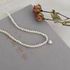 Exquisito collar de perlas de amor para mujer, estilo nicho de moda, diseño de alto nivel, cadena de clavícula, elegante collar de celebridad francesa.