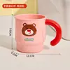 Taza personalizada para cepillado de dientes y enjuague bucal con dopamina para uso doméstico, linda taza para cepillo de dientes con asa para parejas y niños