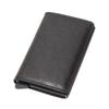 Bolsa para tarjetas de fibra de carbono AliExpress antirrobo cepillado RFID automática elástica para tarjetas aleación de aluminio PU bolsa para tarjetas cartera una