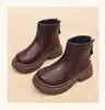 Botas para niñas, botas Martin, nuevo estilo otoño 2026, negras para niños, forradas de felpa, gruesas, zapatos grandes de algodón, botas cortas, botas de nieve cálidas