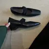 Textura de Piel de Oveja~Moda Francesa Retro Banda Cruzada Elástica Mary Jane Verano Nuevos Versátiles Zapatos de Tacón Medio para Mujer