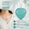 Collar de joyería de moda para parejas transfronterizas con colgante de cristal natural en forma de corazón y corazón de amor.