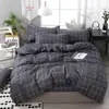 Juego de Ropa de Cama de Algodón con Dibujos de Sábila Fresco y Amigable con la Piel de Cuatro Piezas para Dormitorio de Estudiante Juego de Sábana Individual y Funda de Edredón de Tres Piezas
